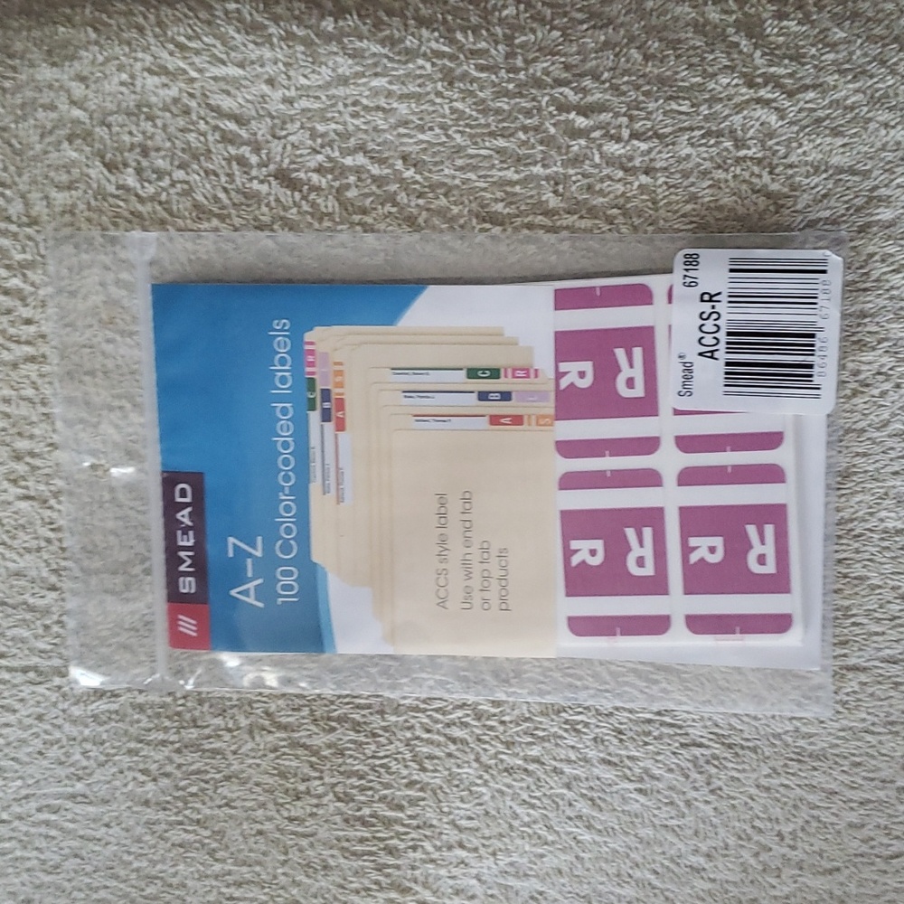 New Smead Color Labels "R"